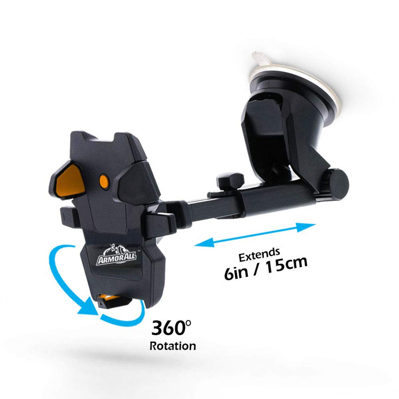 [Australia - AusPower] - Armor All Phone Mount/Support with Extendable Arm,360 Rotation,Compatible with Smartphones iPhone,Samsung,HTC 