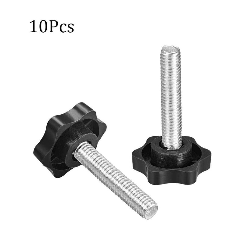 [Australia - AusPower] - NACX M8 x 40mm Thread Clamping Knob, Thumb Screw, Star Hand Knob Tightening Screw Knob for Machinery, 10Pcs 