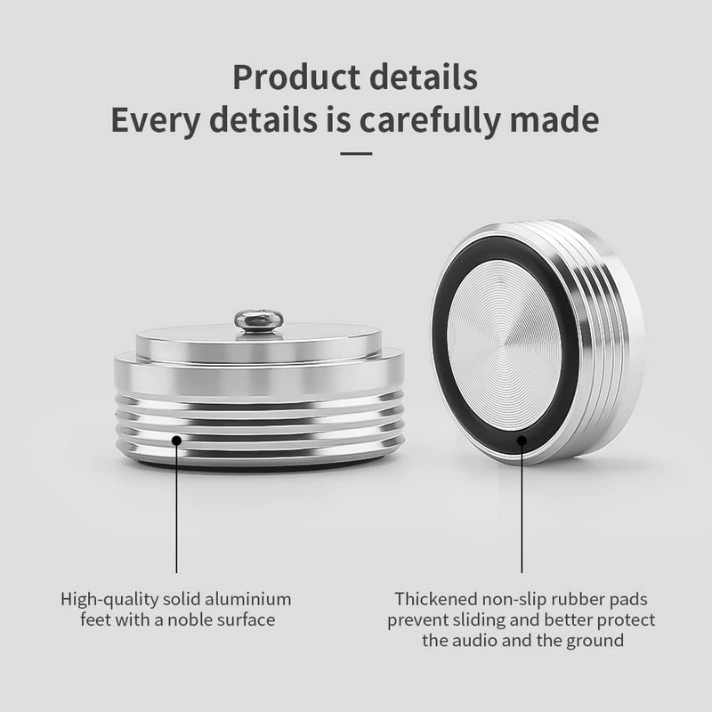 [Australia - AusPower] - Audiocrast IF3917S HiFi Speaker Isolation Feet Pads 4PCs Aluminum 39x17mm Silver Speaker Shock Absorber Vibration Dampener Floor Protector for Audio Speaker Subwoofer CD DVD Amplifier Turntable DAC IF3917 