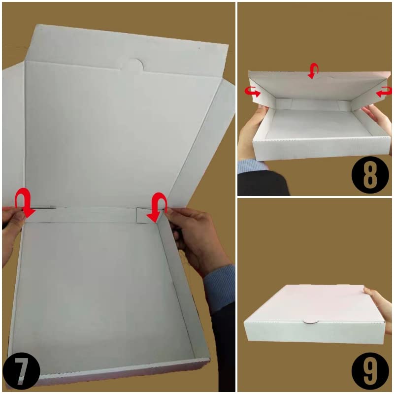 [Australia - AusPower] - 8" Premium White Corrugated Pizza Boxes Take Out Containers, DIY Decoration for Gift Box by SAI (10 Pack) (8" Length x 8" Width x" 1.5" Depth) 