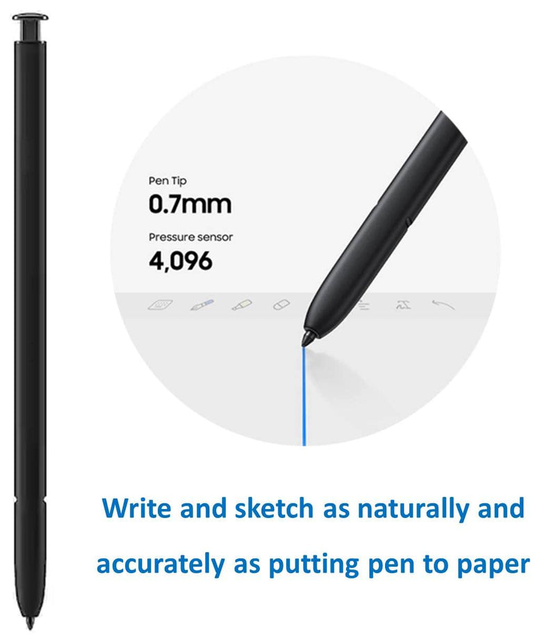 [Australia - AusPower] - Note 20 Ultra S Pen [withBluetooth] [Pen Tips 0.7mm] [4096 Pressure Sensor] for Samsung Galaxy Note 20 & Note 20 Ultra 5G All Version, Note 20 Stylus Pen Touch S Pen (Black) Black 