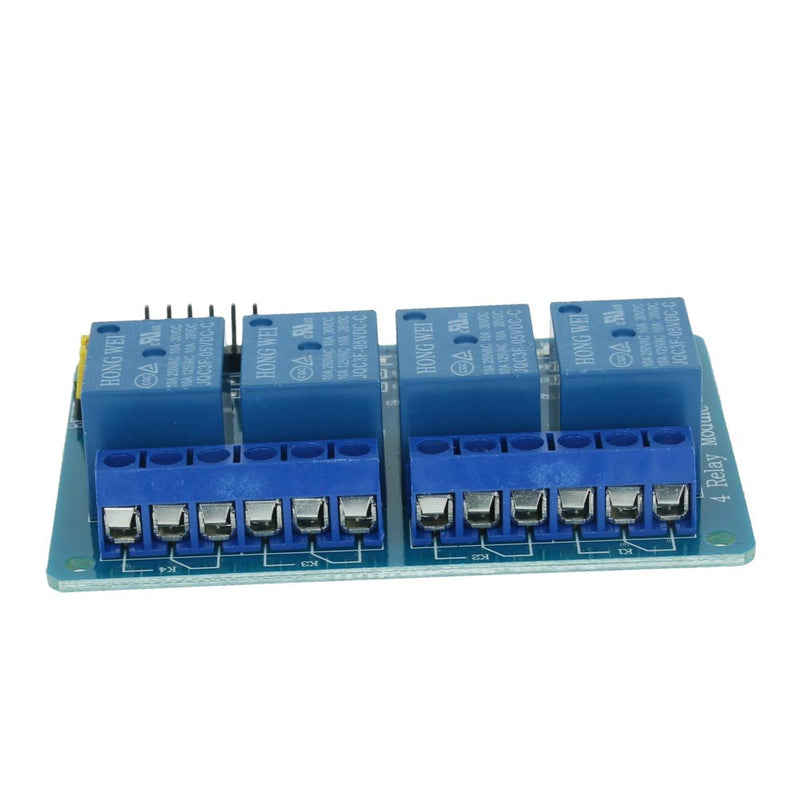 [Australia - AusPower] - Fielect 1Pcs DC 5V Electronic Relay Module 4 Way Low Level Trigger Blue for Smart Home Control. 5V 4 way 