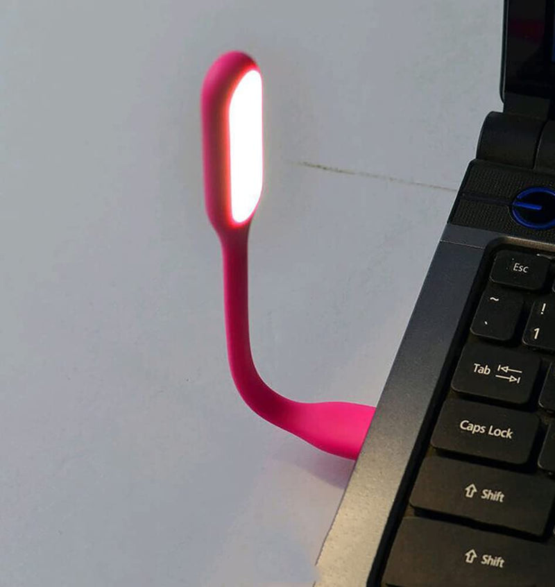 [Australia - AusPower] - Soseelnee Mini Flexible Light, Portable USB Led Reading Night Lamp for PC Laptop Computer Notebook Power Bank - 2 Pack (Pink) Pink 