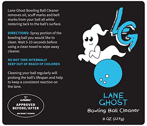 [Australia - AusPower] - Lane Ghost Bowling Ball Cleaner Spray - USBC Approved - Oil, Scuff, and Belt Mark Cleaner - Restores Tack and Prolongs Lifespan of Ball 