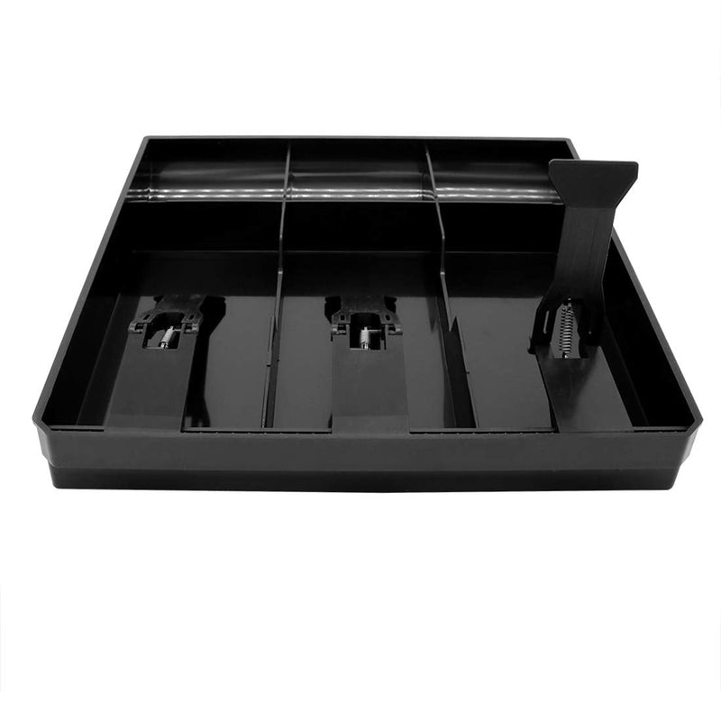 [Australia - AusPower] - Cash Register Drawer Insert Tray 3 Bill/3 Coin Compartments with Plastic Clip for Money Storage, Black 