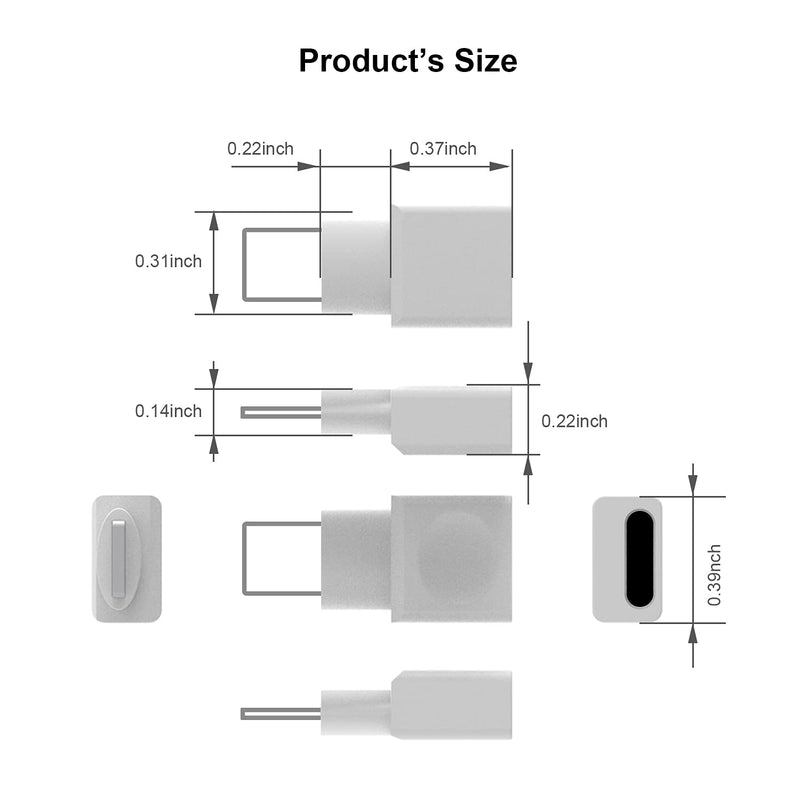 [Australia - AusPower] - 2Pack Cellphone Dock Extender Adapter Connector Seats Female to Male. Pass Video, Audio, Picture, Photo, Music, Data and Power Charger for Your Mobile. (White) 