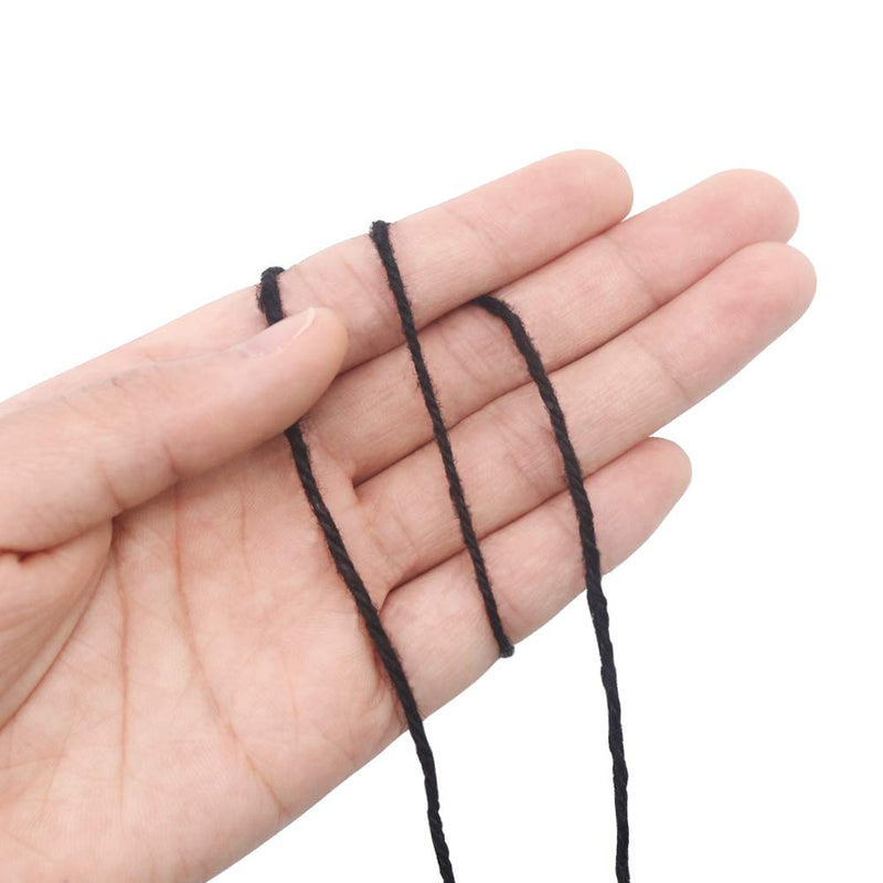 [Australia - AusPower] - Vivifying 656 Feet Black Jute Twine, Natural 2mm Jute Cord for Crafts, Halloween Wrapping, Garden (Black) 656Feet 