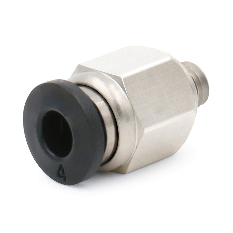 [Australia - AusPower] - Baomain Straight Pneumatic Fitting M5 PT Male Thread 4mm Push in Connector for PETF Tube Pack of 10 