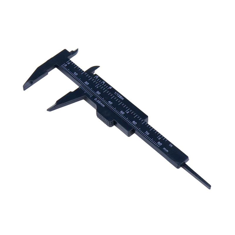 [Australia - AusPower] - Pastlla 10pcs Plastic Vernier Caliper Mini Plastic Caliper Double Scale Measuring Tool for Student Jewelry Eyebrow Stencil 0-80mm/0-3.15 Inch Black 