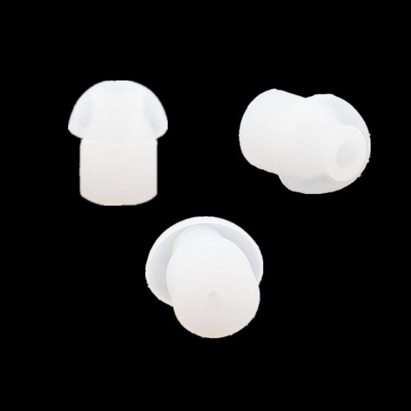 [Australia - AusPower] - Replacement Mushroom Earbud Ear Tips White Compatible for Motorola Kenwood Midland Two Way Radio Coil Tube Audio Kits - Lsgoodcare Transparent Acoustic Tube Ear Pieces, Pack of 10 