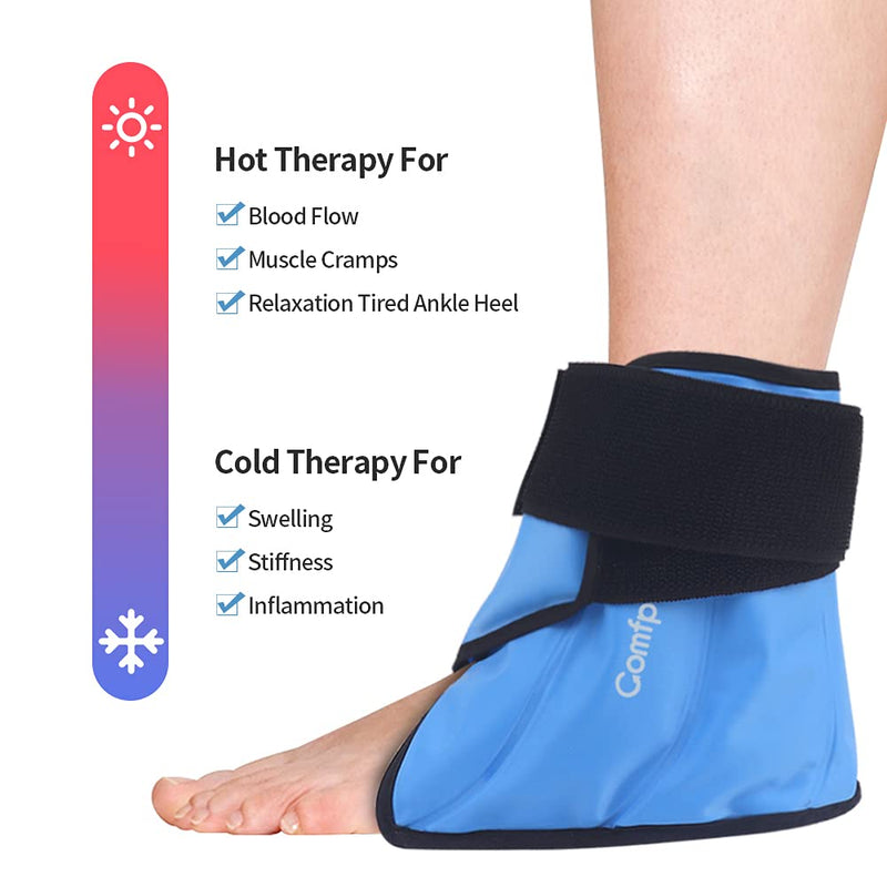 [Australia - AusPower] - Comfpack Heel Ice Pack for Pain Relief, Hot Cold Therapy Foot Ankle Ice Pack Wrap for Plantar Fasciitis, Achilles Tendonitis, Ankle Sprain, Swelling Foot, Heel Spur, Sport Injuries 