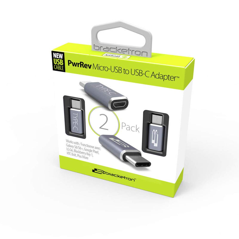 [Australia - AusPower] - Bracketron BT4-848-2 PwrRev Micro USB to USB C Adapters - 2 per Pack 