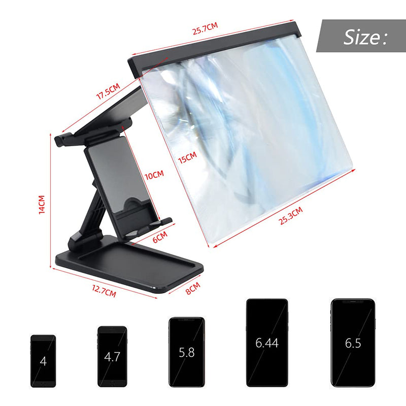 [Australia - AusPower] - Color You Mobile Phone Screen Magnifier for Cell Phone 12’’ HD Phone Screen Magnifier with Foldable Phone Stand Screen Amplifier wth Camera Shutter Remote Control Screen Enlarger for Video Movie 