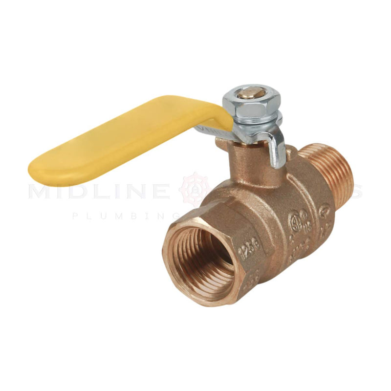 [Australia - AusPower] - Midline Valve 822MF256 Premium Brass Full Port Ball Valve 3/4 in. FIP x MIP Connections Single Pack 3/4 in. 