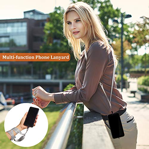 [Australia - AusPower] - 3 Pieces Universal Phone Lanyards, Adjustable Phone Neck Strap with 3 Pads Compatible with Phone Case Key Black, Gray, Blue 