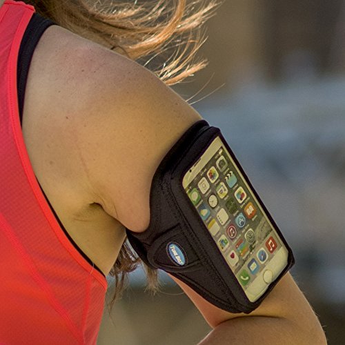 [Australia - AusPower] - Tune Belt AB89 Cell Phone Armband Holder for iPhone 11 Pro, SE 2020, X/XS, Galaxy S9 S10e - Extra-Roomy Pocket Fits OtterBox / Large Case - Water Resistant Pouch for Running and Working Out 