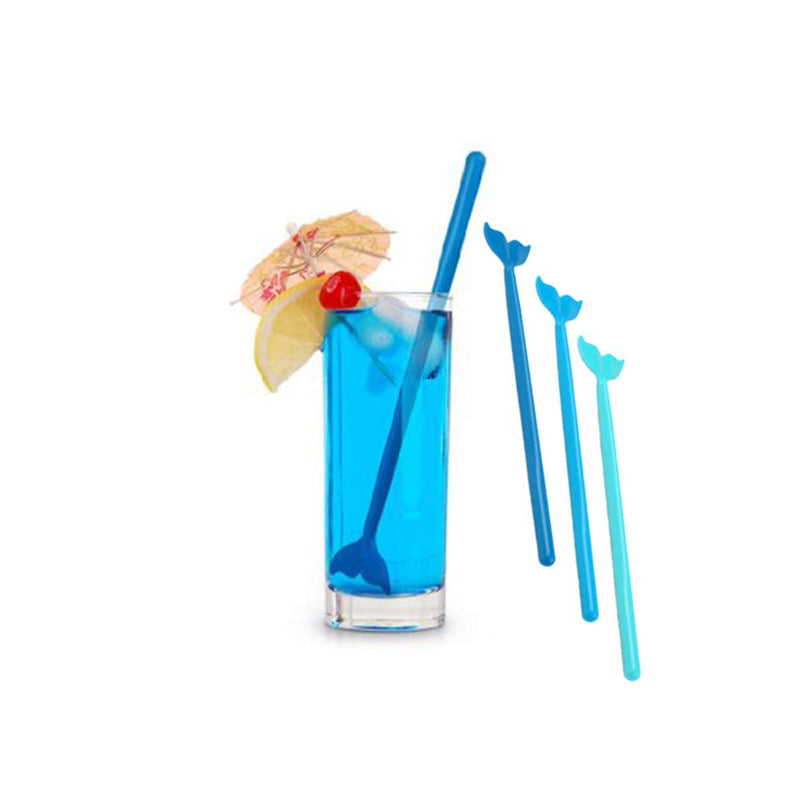 [Australia - AusPower] - TENDYCOCO Plastic Coffee Beverage Stirrers Whale Tail Stirring Stick Cocktail Drink Swizzle Stick Wedding Birthday Hawaii Party Supplies 18pcs 