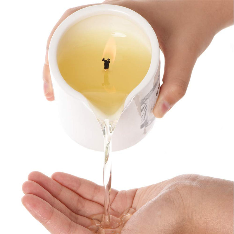 [Australia - AusPower] - MELONY Massage Oil Candle, Moisturizing, Body Oil Candle, Natural Soybeans, 8.1 oz, Amber Vanilla 
