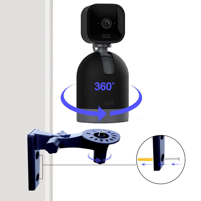 [Australia - AusPower] - OYOCAM Camera Wall Mount Adjustable Angles Bracket Compatible with Blink Mini Pan-Tilt Camera WYZE Cam Pan V3, 180 Degree Rotation for Camera Wall/Ceiling Indoor/Outdoor Mounting Bracket, Black 1 Pack black wall mount 