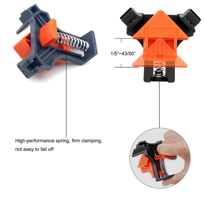 [Australia - AusPower] - Woodworking 90 Degree Angle Corner Clamps, 8pcs ABS Adjustable Swing Corner Clip Fixer Carpenter Right Angle Fixing Clamps Bar Clamps for Drilling, Making Cabinets, Photo Framing, Crafting Projects 