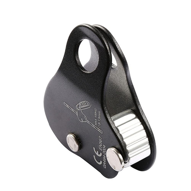 [Australia - AusPower] - QKDS Climbing Rope Grab, High Strength Self Locking Safety Protective, Climbing Ascender Fall Protection Belay Device Climbing Rope Grip Clamp for Rock Climbing Mountaineering(Black), free size Black 
