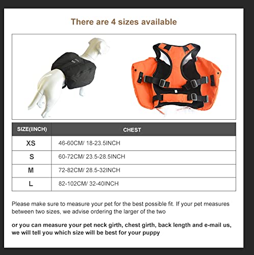 [Australia - AusPower] - Lovelonglong Dog Backpack for Hiking, Multifunctional Dog Day Pack Zippered Travel Dog Saddle Bag Outdoor Hiking Backpack with 2 Capacious Side Pockets for Small Medium Large Dogs XS (chest 18-23 inch) Black 