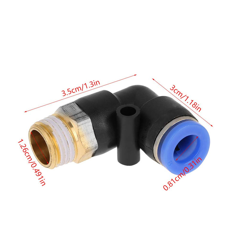 [Australia - AusPower] - 10 Pcs Push to Connect Fittings Elbow Quick Connector G1/4'' Tube Fitting Quick Release Pneumatic Connectors (12.7mm) 