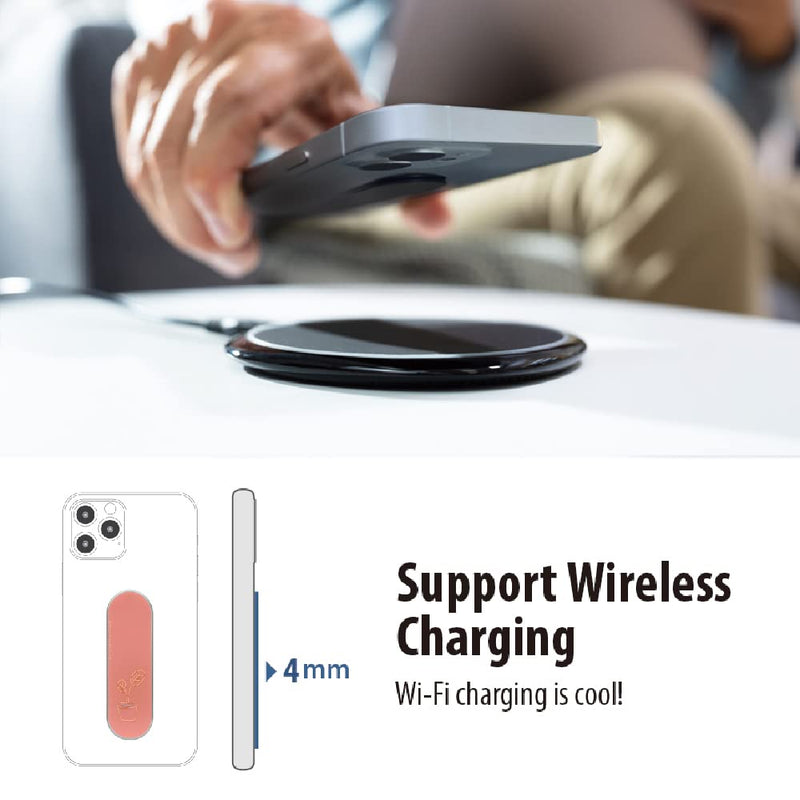 [Australia - AusPower] - Momostick Flatstick Phonegrip Stand Wireless Charging, Slim ,Two-Way Stand, Fold Flat, Car Mount ,New Finger Grip for All Smartphones -Simple Plant Simple Plant 