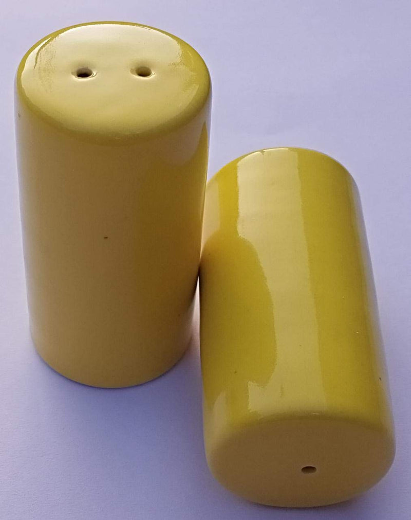 [Australia - AusPower] - Salt & Pepper Shakers - Vintage Ceramic Salt & Pepper Shaker Set - Retro Farmhouse Home Decorative Jar Dispenser for Kitchen Dark Yellow (Set of 2) 