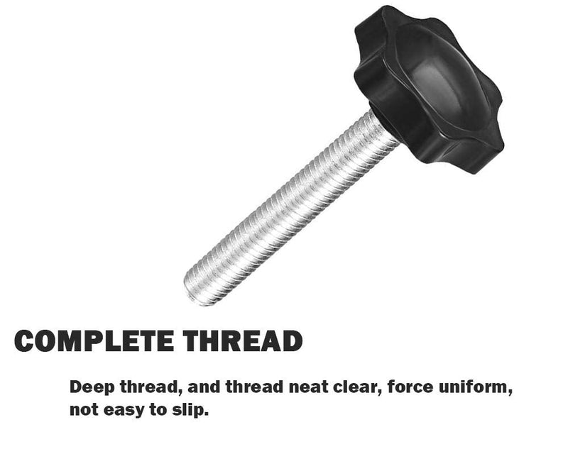 [Australia - AusPower] - ZLYY Black M8 x 60mm Thread Replacement Star Hand Screw-on Knobs, Hex Quick Clamping Bolt Knob, Pack of 4 Set 