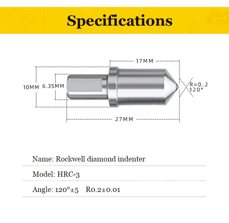 [Australia - AusPower] - Diamond Indenter HRC-3 Penetrator for Rockwell Hardness Tester 