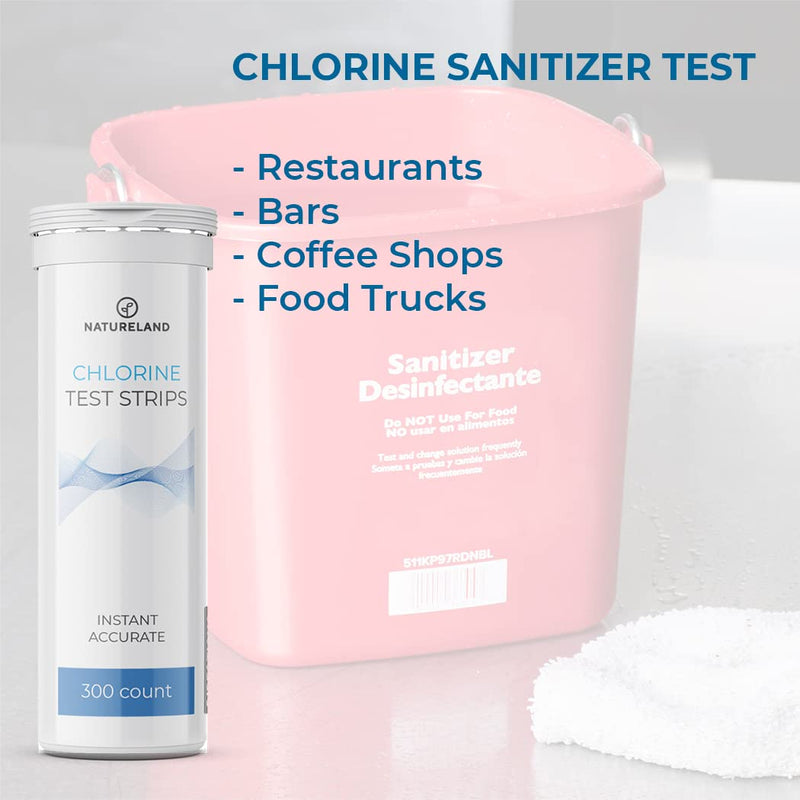 [Australia - AusPower] - [300 Strips] Restaurant Chlorine Test Paper, 10-250 ppm (Value Pack) Instant Result in 1 Second 300PCS 