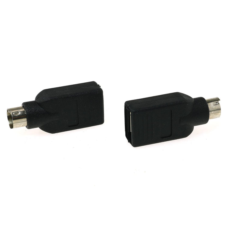 [Australia - AusPower] - DGZZI USB to PS2 Adapter 2PCS Black USB Female to PS/2 Male Converter Adapter for Mouse and Keyboard 