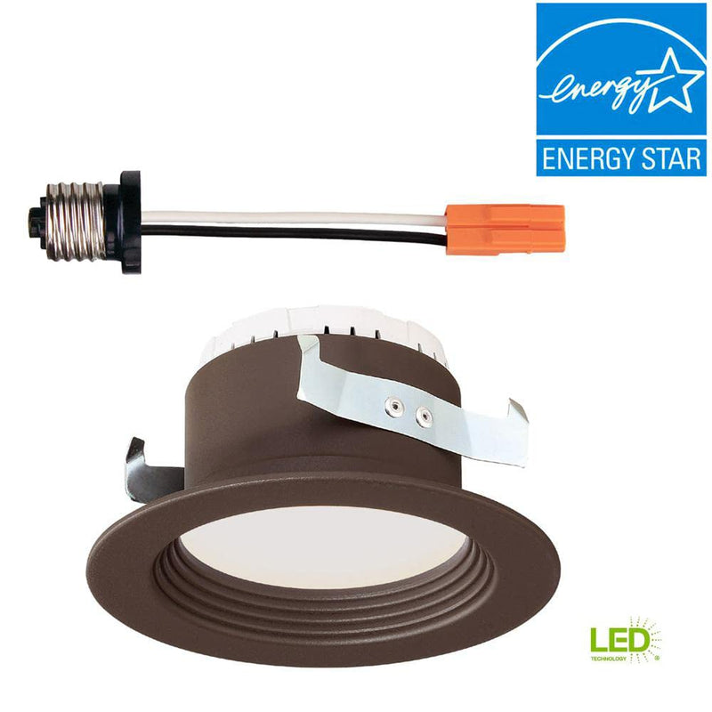 [Australia - AusPower] - 4 in. 3000K Soft White Integrated LED Recessed CEC-T20 Baffle Trim in Bronze Bronze Trim 4 inch 