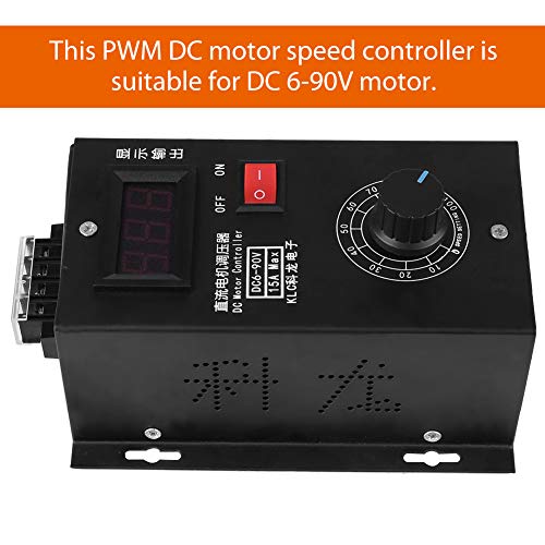 [Australia - AusPower] - Universal PWM DC 6V-90V 15A Wide Voltage Stepless Brushed Motor Speed Controller High Precision Variable PLC Voltage & Speed Regulator With Output Voltage LED Display 