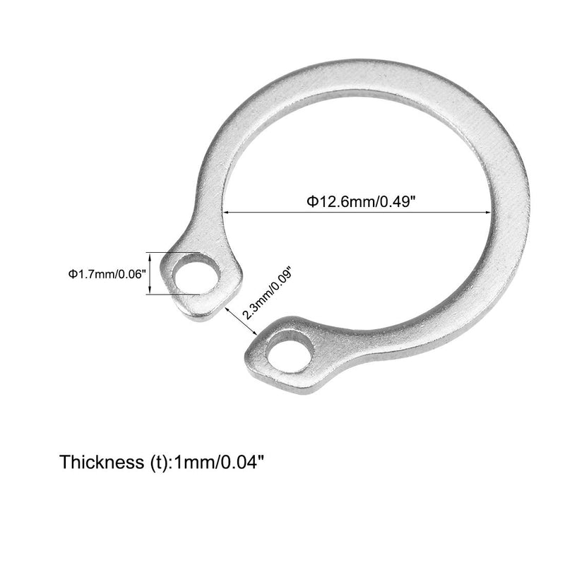 [Australia - AusPower] - uxcell 16mm External Circlips C-Clip Retaining Shaft Snap Rings 304 Stainless Steel 50pcs 