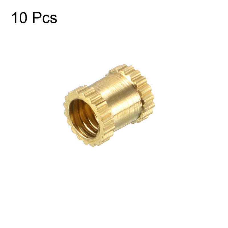 [Australia - AusPower] - uxcell Knurled Threaded Insert, M3 x 5mm (L) x 4mm (OD) Female Thread Brass Embedment Nuts, Pack of 10 M3 x 5mm(L) x 4mm(OD) 