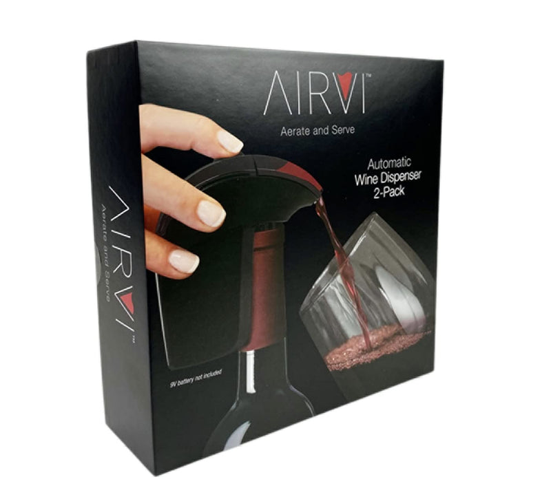 [Australia - AusPower] - AirVi Premium Wine Dispenser (Black, 2-Pack Red and White Wine Dispensers) Black 2-Pack (1) Red and (1)White Dispenser 