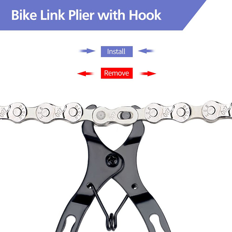 [Australia - AusPower] - Bike Chain Kit, Multi-Function Bike Mechanic Repair Kit, Chain Breaker and Bike Link Plier with Hook, 116 Links with 6 Pairs Bicycle Buckle, Reusable 