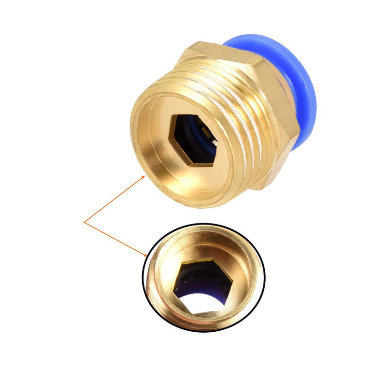 [Australia - AusPower] - uxcell Straight Pneumatic Push to Quick Connect Fittings G1/2 Male x 12mm Tube OD 5pcs 