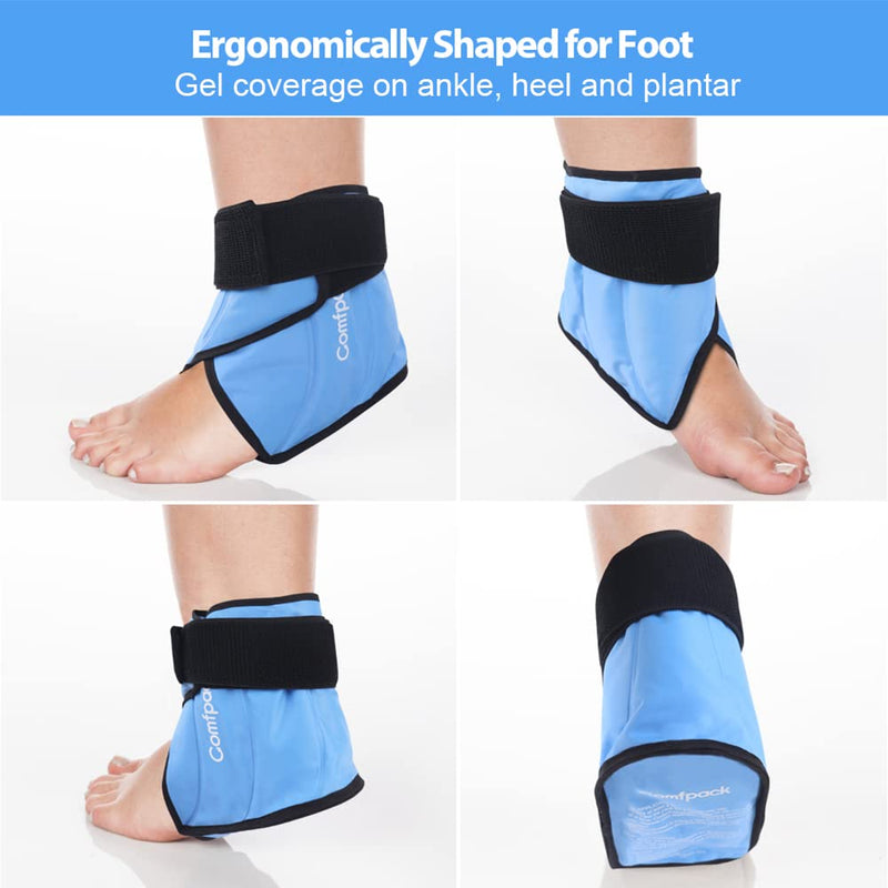 [Australia - AusPower] - Comfpack Heel Ice Pack for Pain Relief, Hot Cold Therapy Foot Ankle Ice Pack Wrap for Plantar Fasciitis, Achilles Tendonitis, Ankle Sprain, Swelling Foot, Heel Spur, Sport Injuries 
