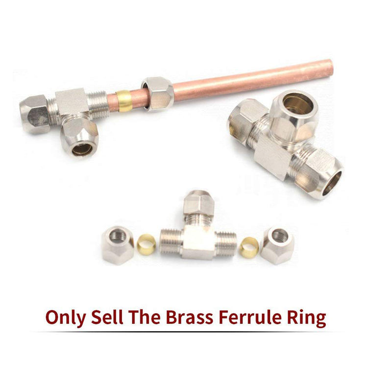 [Australia - AusPower] - Joywayus 50pcs Brass Compression Fitting Sleeves Ferrule Ring for 4mm Tube 50 