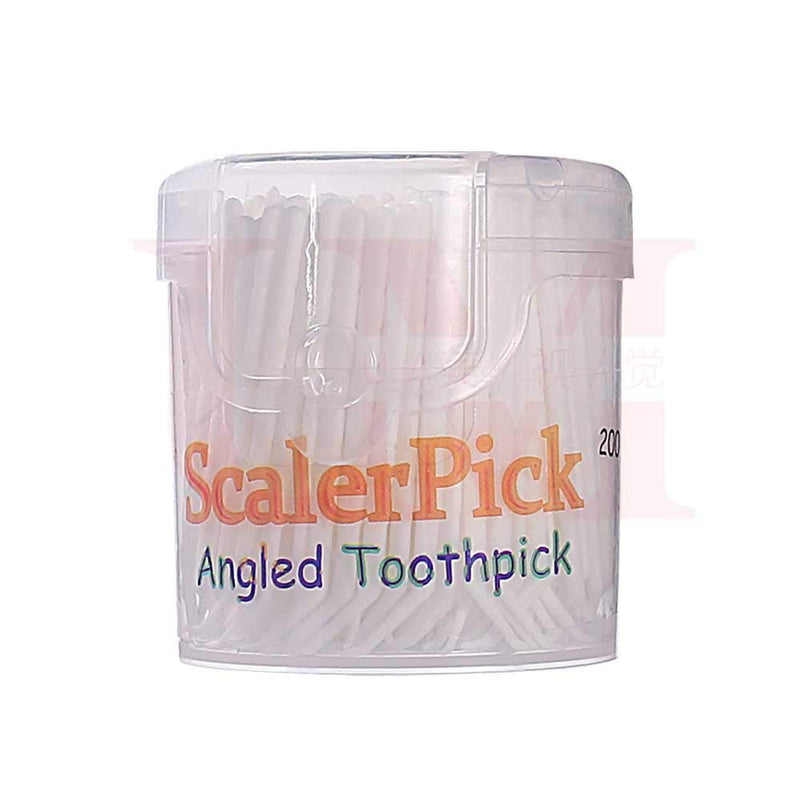 [Australia - AusPower] - Angled toothpick Scalerpick White Plastic Household Teeth Cleaning Curved Hook 200 pcs 