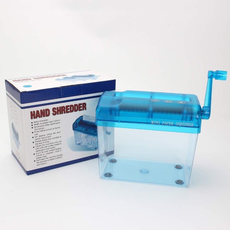 [Australia - AusPower] - Portable Mini Shredder Manual Shredder Manual A6 Paper Document Cutting Tool Office Home Desktop Stationery Financial Paper Shredder Blue 