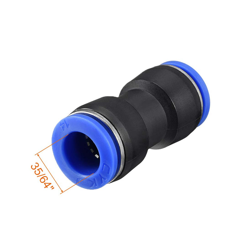 [Australia - AusPower] - uxcell Plastic Straight Union Push to Connect Tube Fitting 14mm OD Push Fit Lock Blue 10pcs 