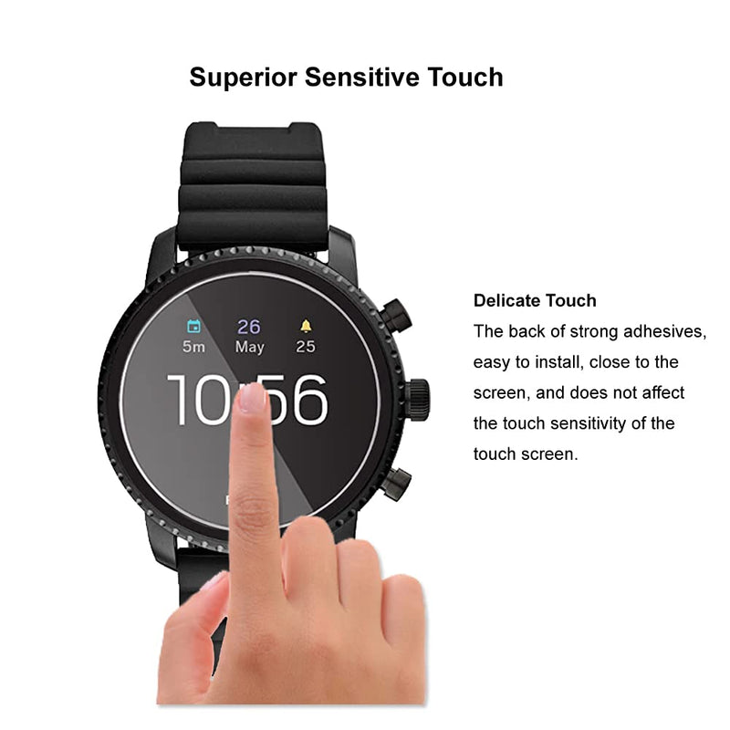 [Australia - AusPower] - (4 Pack) For Fossil Q Explorist HR Gen 4 Smartwatch Tempered Glass Screen Protector, HD Clear, Anti Scratch, Bubble Free, 9H Hardness, Case Friendly. 