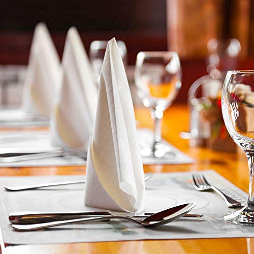 [Australia - AusPower] - LEKOCH Disposable Guest Towel Linen Feel White Weddings Napkin,Air-laid Napkins, Paper Hand Towels for Valentine's Day,Weddings, Kitchen, Parties 16" x 16" (50 Pack) 
