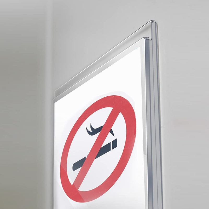 [Australia - AusPower] - Acrimet Sign Holder A5 Memo Size, Self Adhesive Tape for Wall Mount (Plastic) (9” x 6 6/8”) (2 Pack) (Clear Crystal Color) 