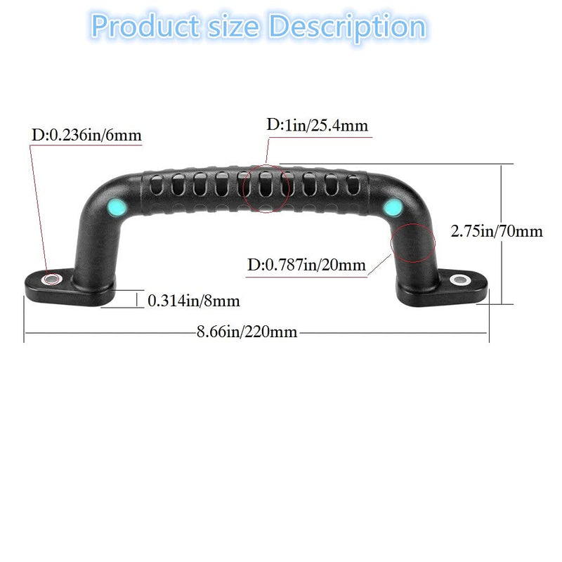 [Australia - AusPower] - Dakzhou 4 Luminous Playground Safety Handles, Sturdy Swing Sets Safety Grab Toys, Jungle Gymnastics and playroom Ladder Handles, Door Handles, bunk Bed Handles (Black) 