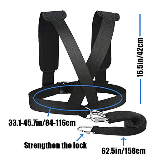 [Australia - AusPower] - CSTHEN Sled Harness Tire Pulling Harness Pull Strap with Reinforced Lock，Can Pull up to 1.5T Weight for Fitness Weight Resistance Training Speed Harness Trainer Football Workout Equipment 